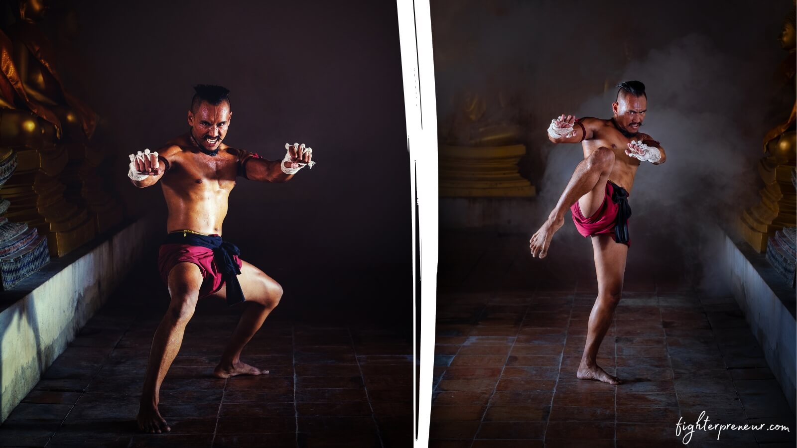 muay thai fighter posing muay thai styles
