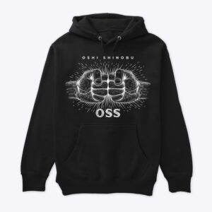 OSS Black Collection Oshi Shinobu Premium Pullover Hoodie - Relaxed fit unisex BJJ hoodie in cotton-poly blend